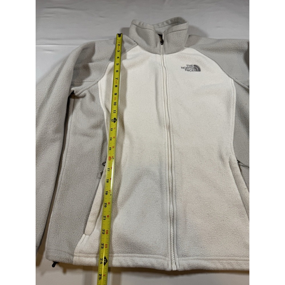 The North Face Full Zip Women's Fleece Jacket Size Large White Gray - Picture 4 of 5
